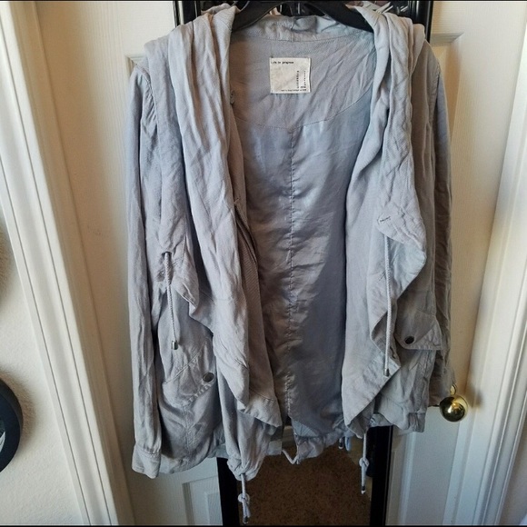 life in progress Jackets & Blazers - Gray Drape Front Anorak